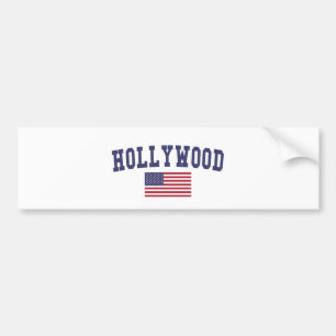 Hollywood US Flagga Bildekal