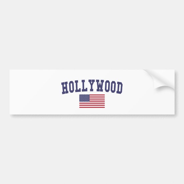 Hollywood US Flagga Bildekal (Framsidan)
