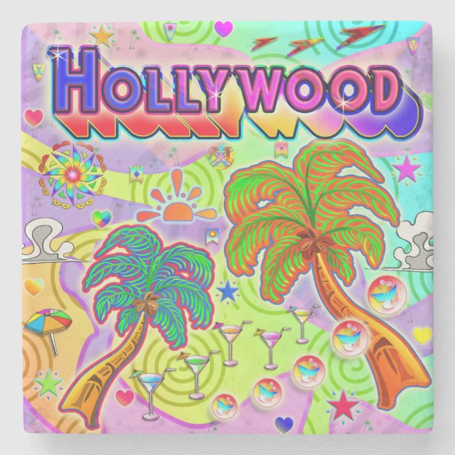 Hollywood Vacation Target-Underlägg Stenunderlägg (Framsidan)