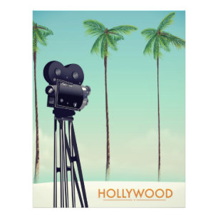 Hollywood Vintage Camera Travel-affisch Fototryck