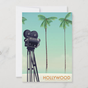 Hollywood Vintage Camera Travel-affisch Inbjudningar