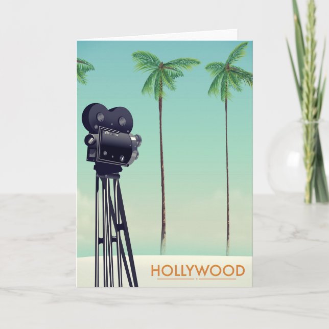 Hollywood Vintage kamera Resa affisch Helgkort (Framsida)
