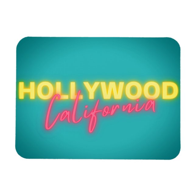 Hollywood Vintage Neon Ljus Magnet (Horisontell)