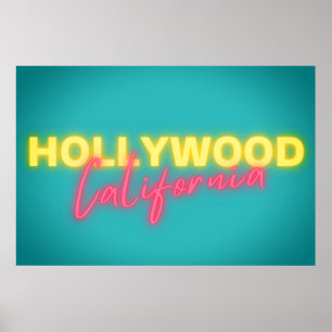 Hollywood Vintage Neon Ljus Poster