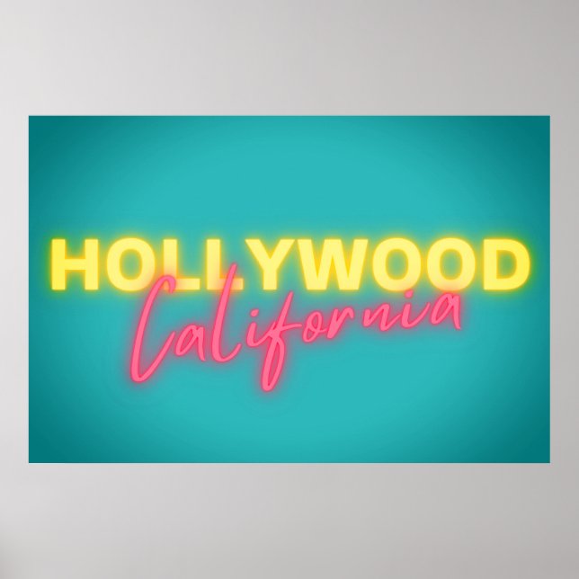 Hollywood Vintage Neon Ljus Poster (Framsidan)
