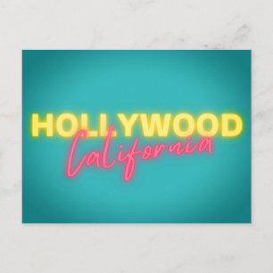 Hollywood Vintage Neon Ljus Vykort