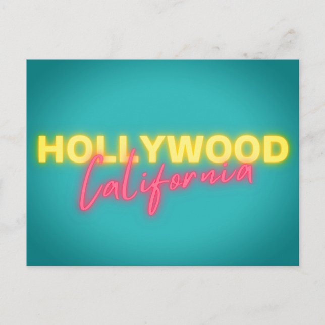 Hollywood Vintage Neon Ljus Vykort (Framsida)