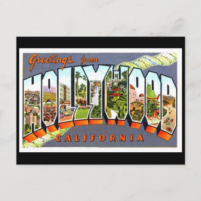Hollywood Vintage Postcard Vykort (Framsida)