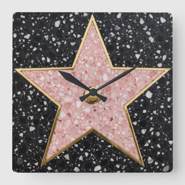 Hollywood Walk of Fame Square Coaster Fyrkantig Klocka (Framsida)