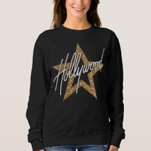 Hollywood White Handskript med stjärnor T Shirt