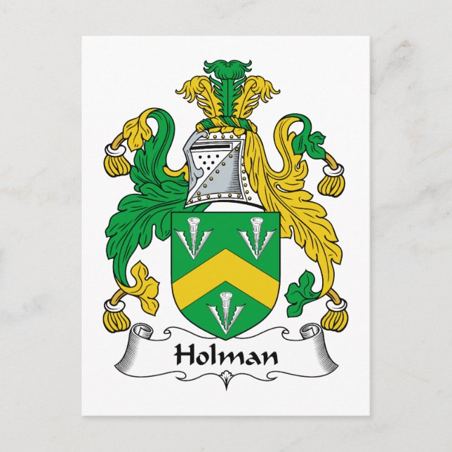 Holman Family Crest Vykort (Framsida)