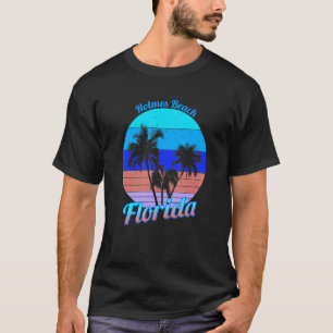 Holmes Beach Florida Retro Tropical Handflatan Trä T Shirt