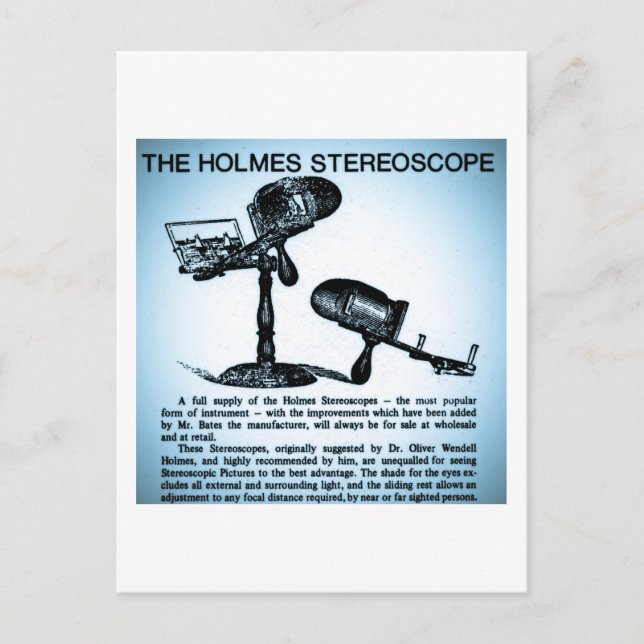 Holmes Stereoscope Advertisement (Cyanotype) Vykort (Framsida)