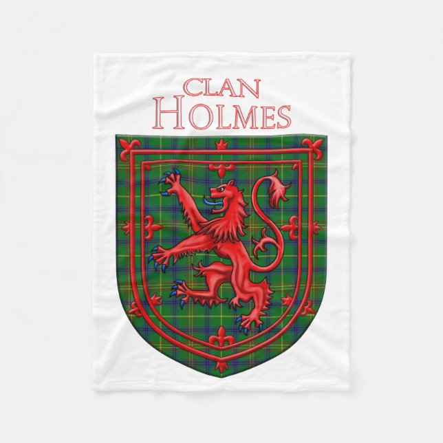 Holmes Tartan Scottish Plaid Lion Rampant Fleecefilt (Framsidan)