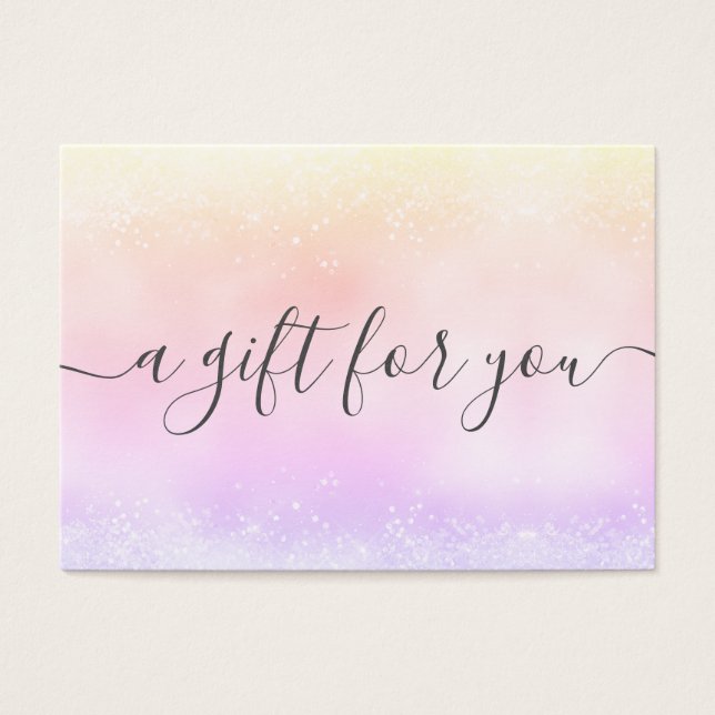 Holo Glitter Elegant Business Gift Certificate Visitkort (Framsidan)