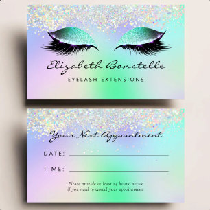 Holo Glitter Ögon Grön Lila Avtal Visitkort