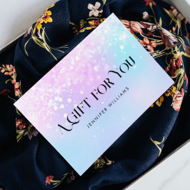 Holo Glitter Pastel Elegant Certificate Gift Card Visitkort