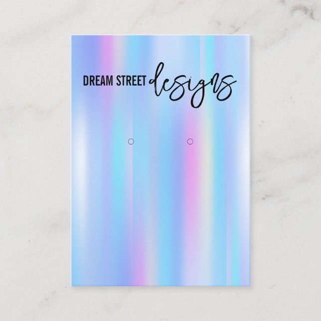 Holo Trendig Earring Visning Card Visitkort (Framsida)