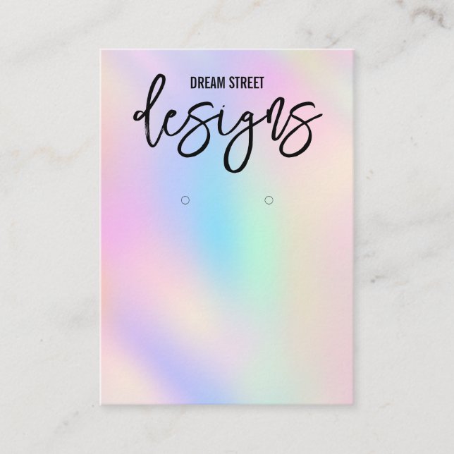 Holo Trendig Earring Visning Card Visitkort (Framsida)