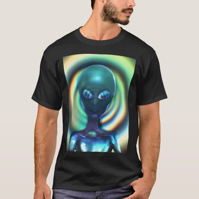 Holofoil 1A Grått Alien T Shirt (Framsida)