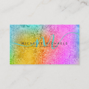 HoloGlam Hologram Glitter Monogram-skript Visitkort
