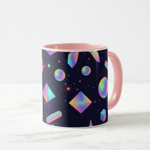 Hologografisk 3D Geometrisk Rymd Kaffe Mugg