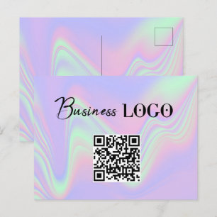 Holograf Business Logotyp Company QR-kod Helg Vykort