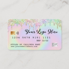 Holograf Glitter Drift VIP Loyalty Kredit Stil  Visitkort