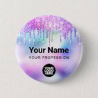 Holograf Glitter Drips Employee Logotyp Namn brick
