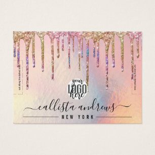 Holograf Glitter Drives Logotyp Bracelet Visning Visitkort