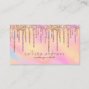 Holograf Glitter Drives Rainbow Makeup Artist Visitkort