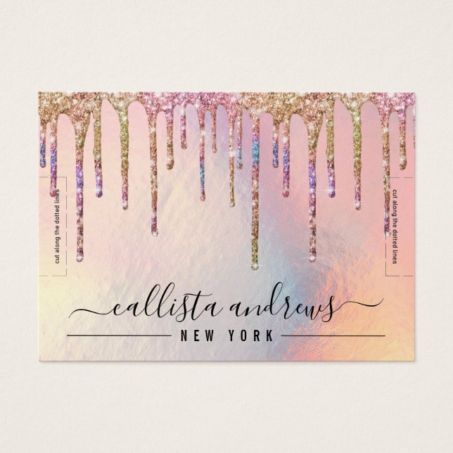 Holograf Glitter-drivrutin Bracelet Visning Visitkort (Framsidan)