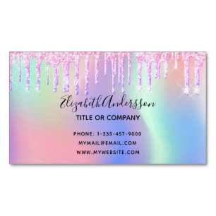 Holograf glitter droppar makeup hair magnetiska visitkort