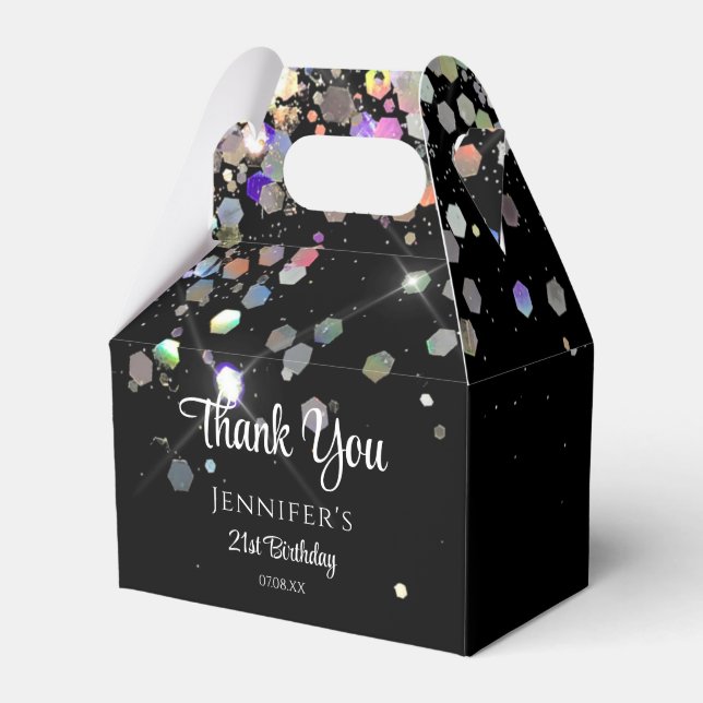 Holograf Glitter Tack Black Elegant Presentaskar (Framsidan Sidan)