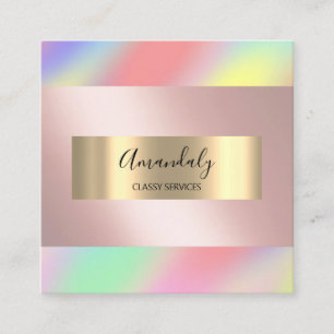 Holograf Guld Makeup ARTIST Event Planner Fyrkantigt Visitkort