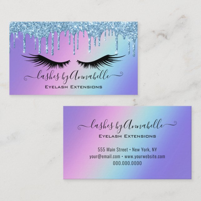 Holograf Makeup EyeLash Gnistra Glitter Drift Visitkort (Fram/baksida)