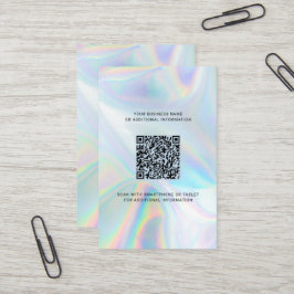 Holograf Modern Anpassningsbar Logotyp och QR-kod  Visitkort