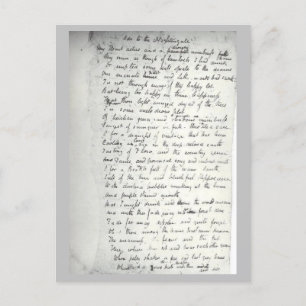 Holograf of Keats Ode till Nightingale Vykort