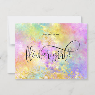 holograf opal vill du vara min blomsterflicka? inbjudningar