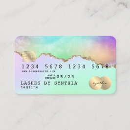 Holograf Pastel agate unicorn rainbow Kredit Card Visitkort