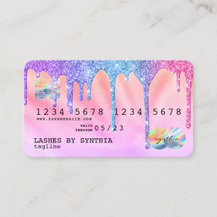Holograf Pastel Modern Kredit Card Stil Visitkort