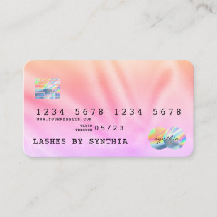 Holograf Pastel Modern Kredit Card Stil Visitkort