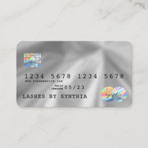 Holograf Silver Foil Modern Kredit Card Stil Visitkort