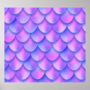 Holograf sjöjungfru svan, vibrant foil struktur. poster