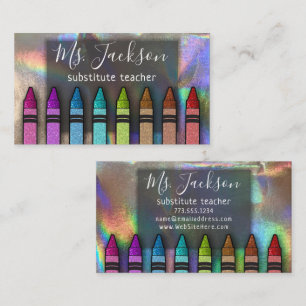 Holograf Teacher Namn Rainbow Hologram Kritor Visitkort