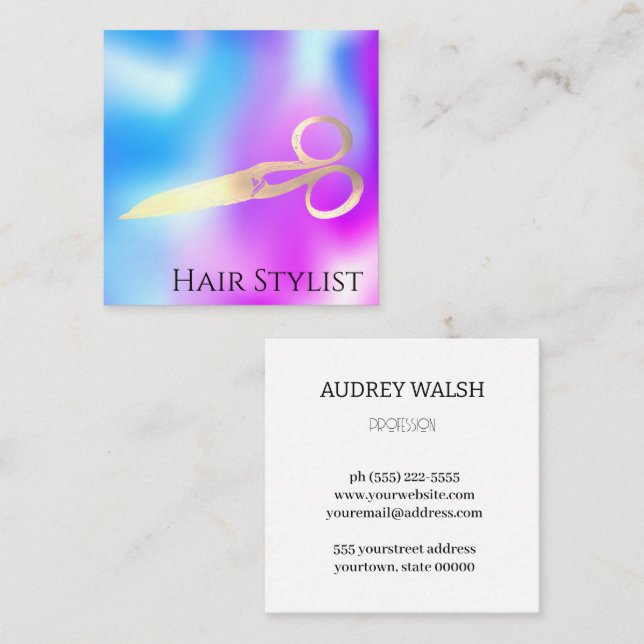 Holografi är helt enkelt ett modernt kvadratiskt a fyrkantigt visitkort (Fram/baksida)