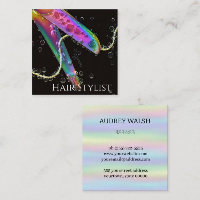 Holografi är helt enkelt ett modernt kvadratiskt a fyrkantigt visitkort (Fram/baksida)