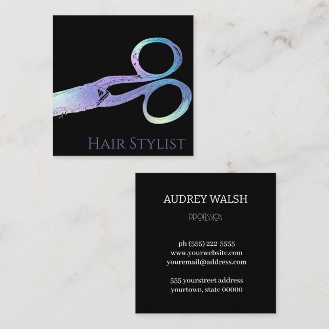 Holografi är helt enkelt ett modernt kvadratiskt a fyrkantigt visitkort (Fram/baksida)