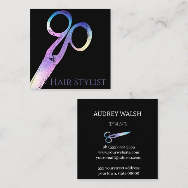 Holografi är helt enkelt ett modernt kvadratiskt a fyrkantigt visitkort (Fram/baksida)