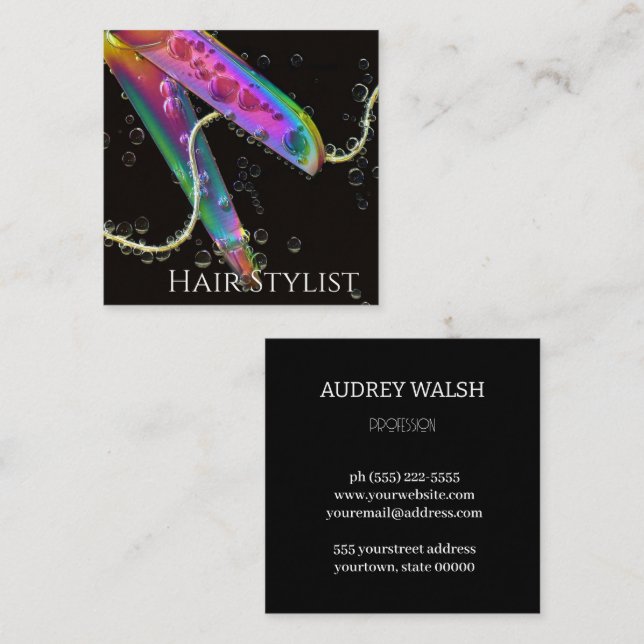 Holografi är helt enkelt ett modernt kvadratiskt a fyrkantigt visitkort (Fram/baksida)